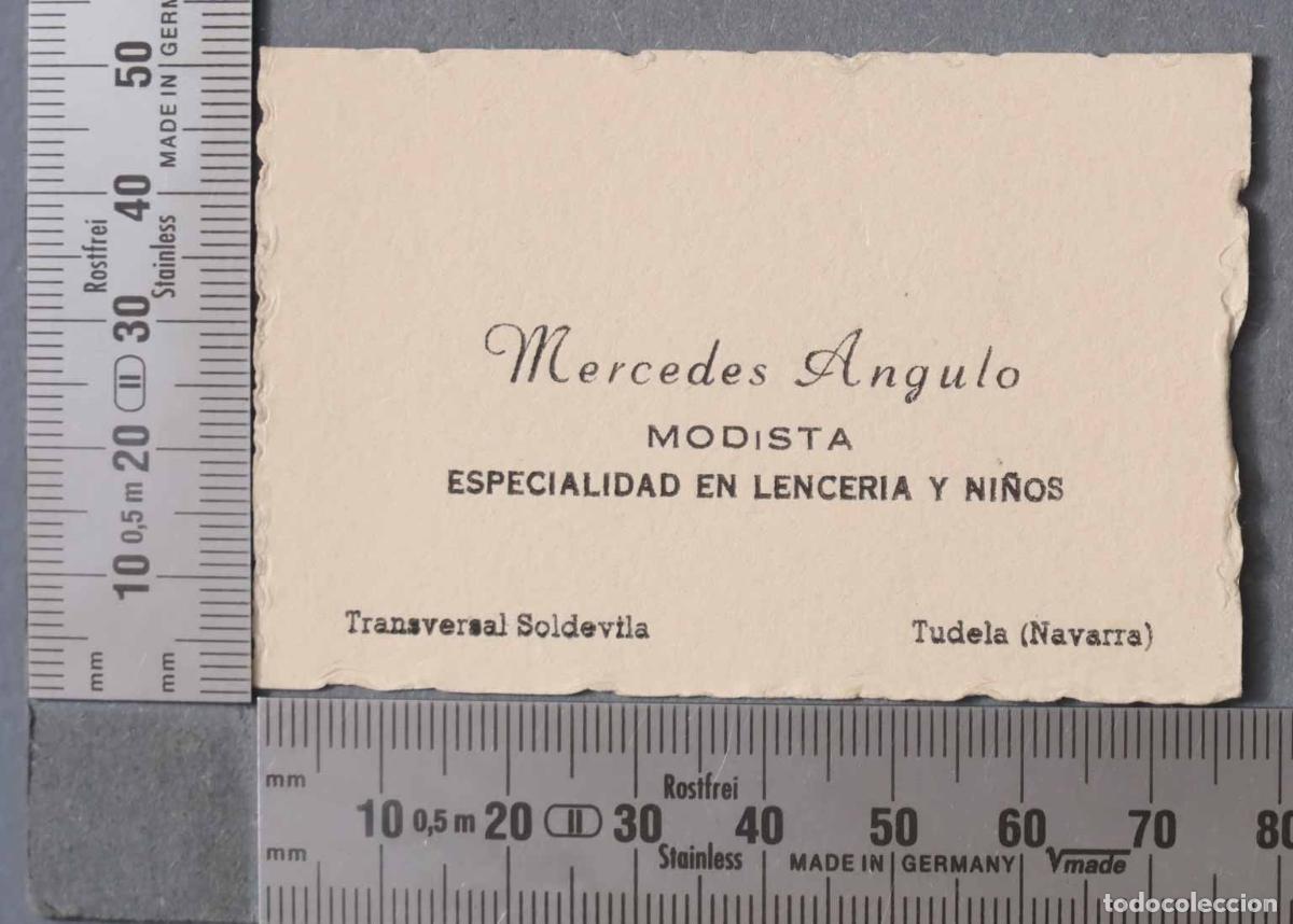Documentos antigos: TARJETA. MODISTA ESPECIALIDAD EN LENCERIA Y NI&Ntilde;OS TUDELA