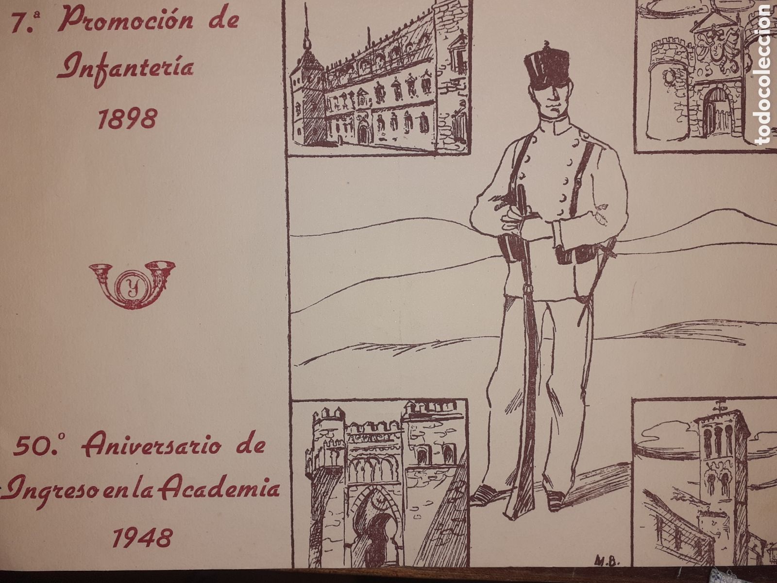 Documentos antiguos: LIBRETO 7 PROMOCION INFANTERIA DE TOLEDO. 50 ANIVERSARIO. 1948. LISTADO DE MILITARES. 12 PAGS