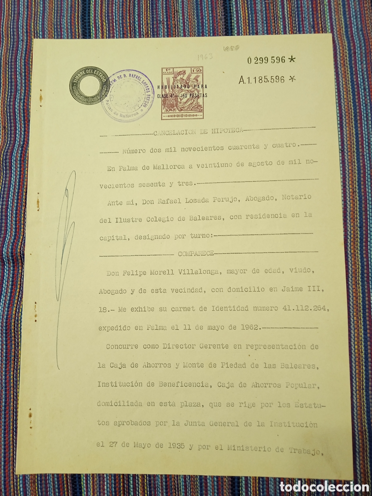 Documentos antiguos: LOTE DE SEIS DOCUMENTOS DIVERSOS SIGLO XX - Foto 4