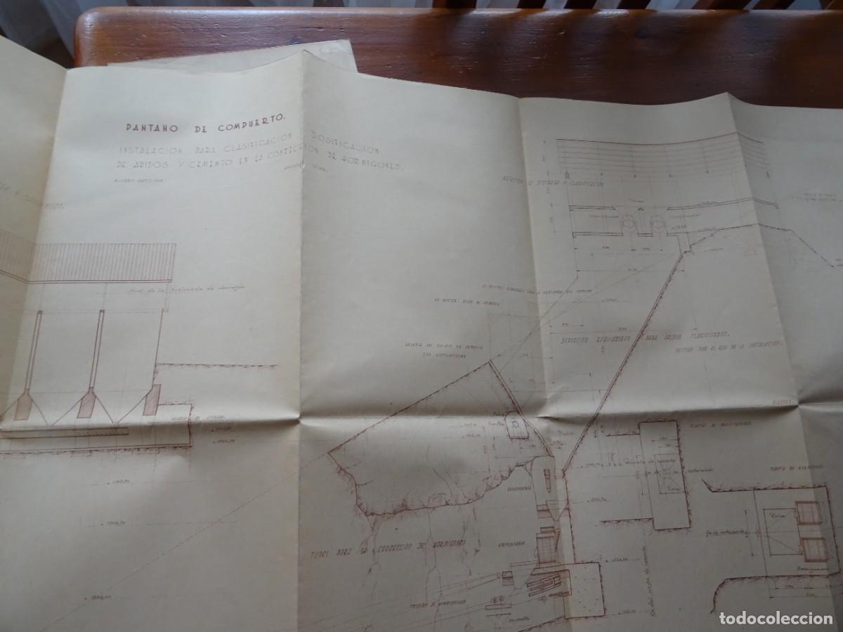 Documentos antiguos: Tres planos pantano de Compuerto, Palencia - Foto 8