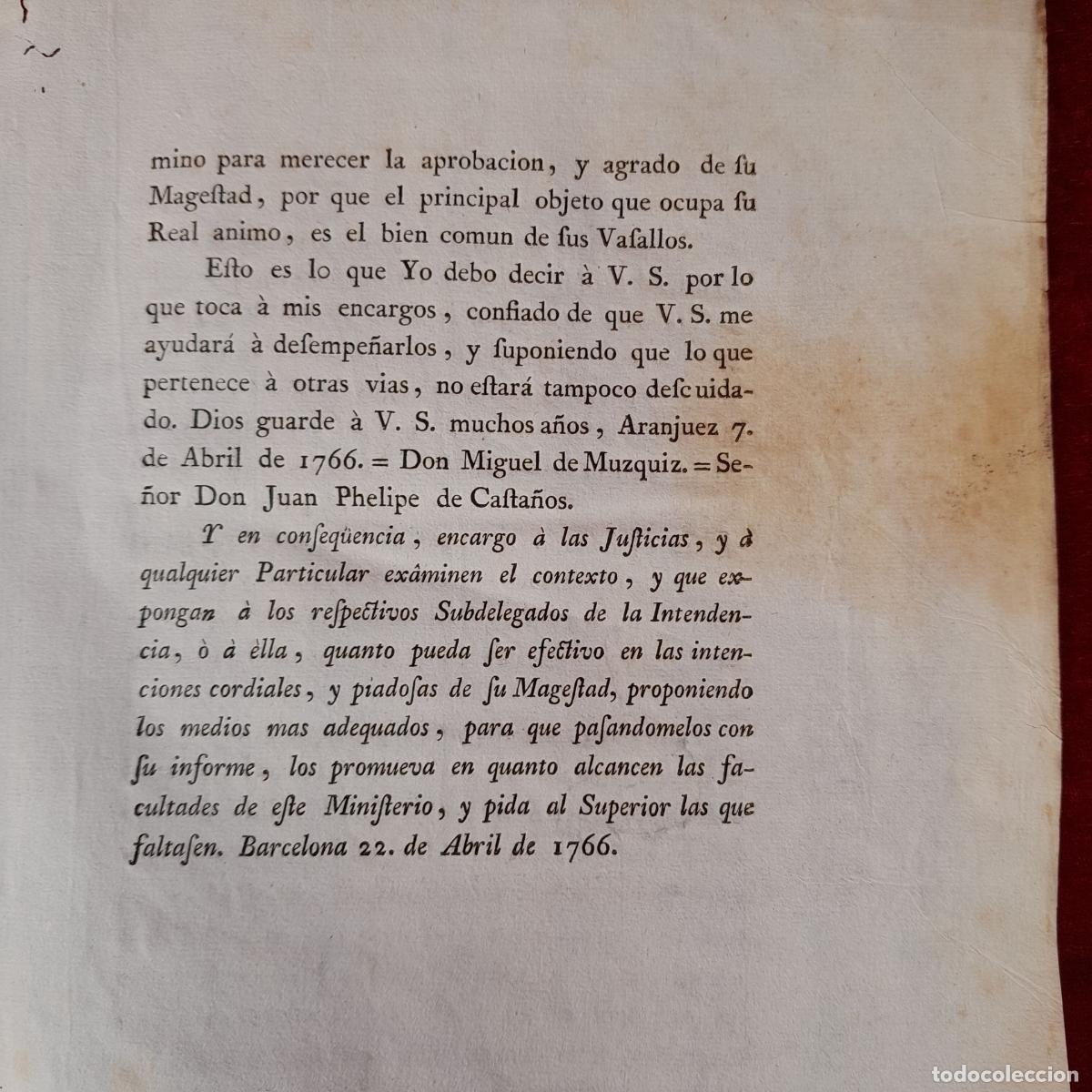 Documentos antiguos: DOC-856. DOCUMENTO CIRCULAR 7 ABRIL 1766. NOMINA SUPERINTENDENTE. - Foto 2