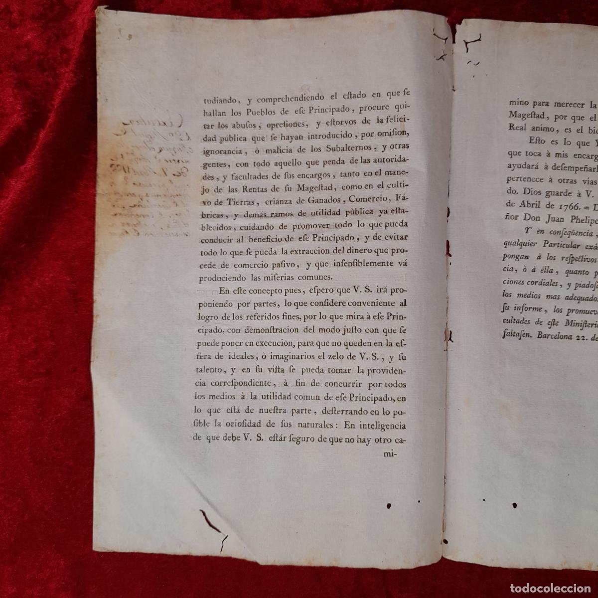 Documentos antiguos: DOC-856. DOCUMENTO CIRCULAR 7 ABRIL 1766. NOMINA SUPERINTENDENTE. - Foto 3
