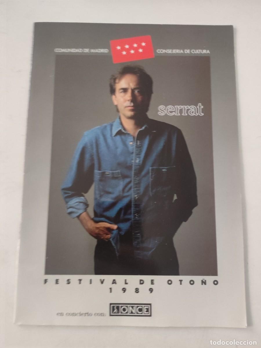 Documentos antiguos: Programa Festival de Oto&ntilde;o. Madrid. 1989. Serrat. Material sensible. - Foto 1