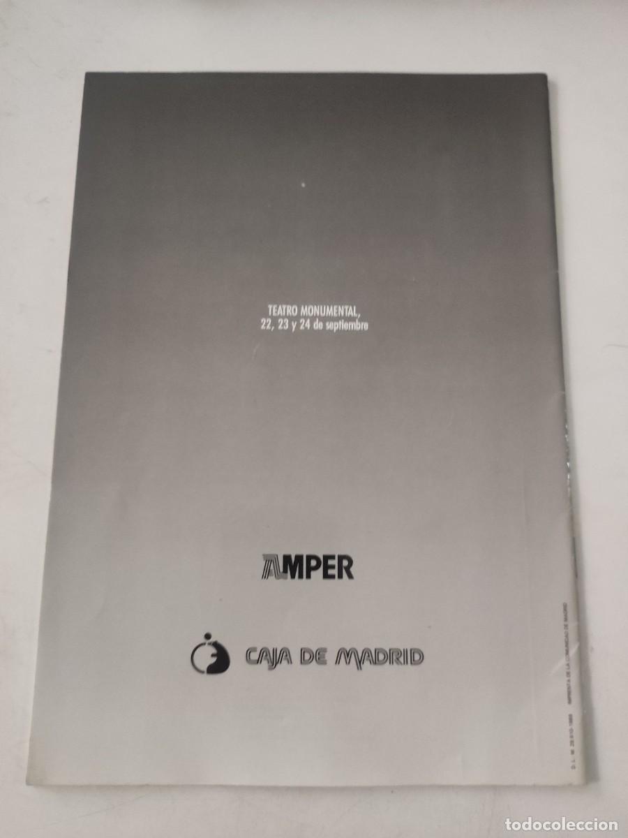 Documentos antiguos: Programa Festival de Oto&ntilde;o. Madrid. 1989. Serrat. Material sensible. - Foto 2