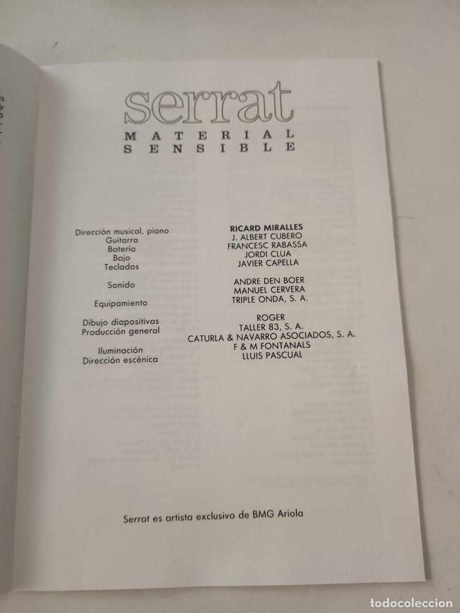 Documentos antiguos: Programa Festival de Oto&ntilde;o. Madrid. 1989. Serrat. Material sensible. - Foto 3