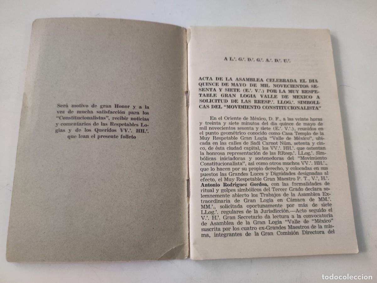 Documentos antiguos: Muy respetable Gran Logia Valle de M&eacute;xico. - Foto 3