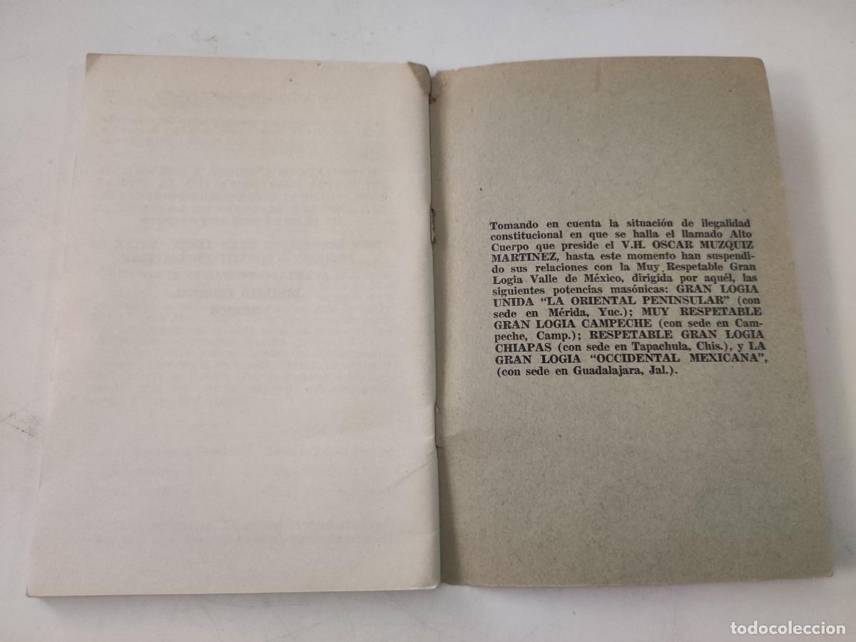Documentos antiguos: Muy respetable Gran Logia Valle de M&eacute;xico. - Foto 4
