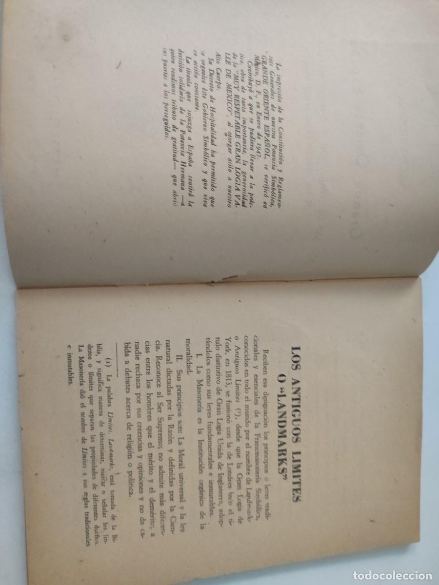 Documentos antiguos: Constituci&oacute;n del Grande Oriente espa&ntilde;ol. M&eacute;xico 1947 - Foto 4