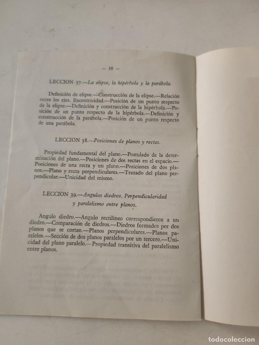 Documentos antiguos: Bachillerato. Programa de Matem&aacute;ticas. 1954. - Foto 3