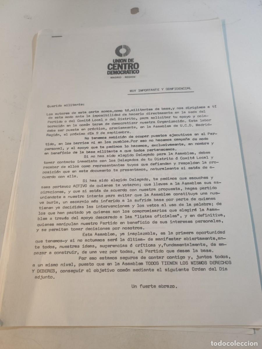 Documentos antiguos: Documento pol&iacute;tico: Uni&oacute;n de Centro Democr&aacute;tico. - Foto 1