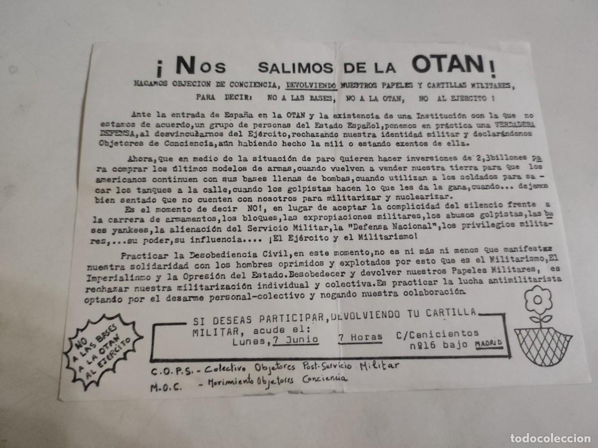 Documentos antiguos: Documento pol&iacute;tico: Nos salimos de la OTAN - Foto 1