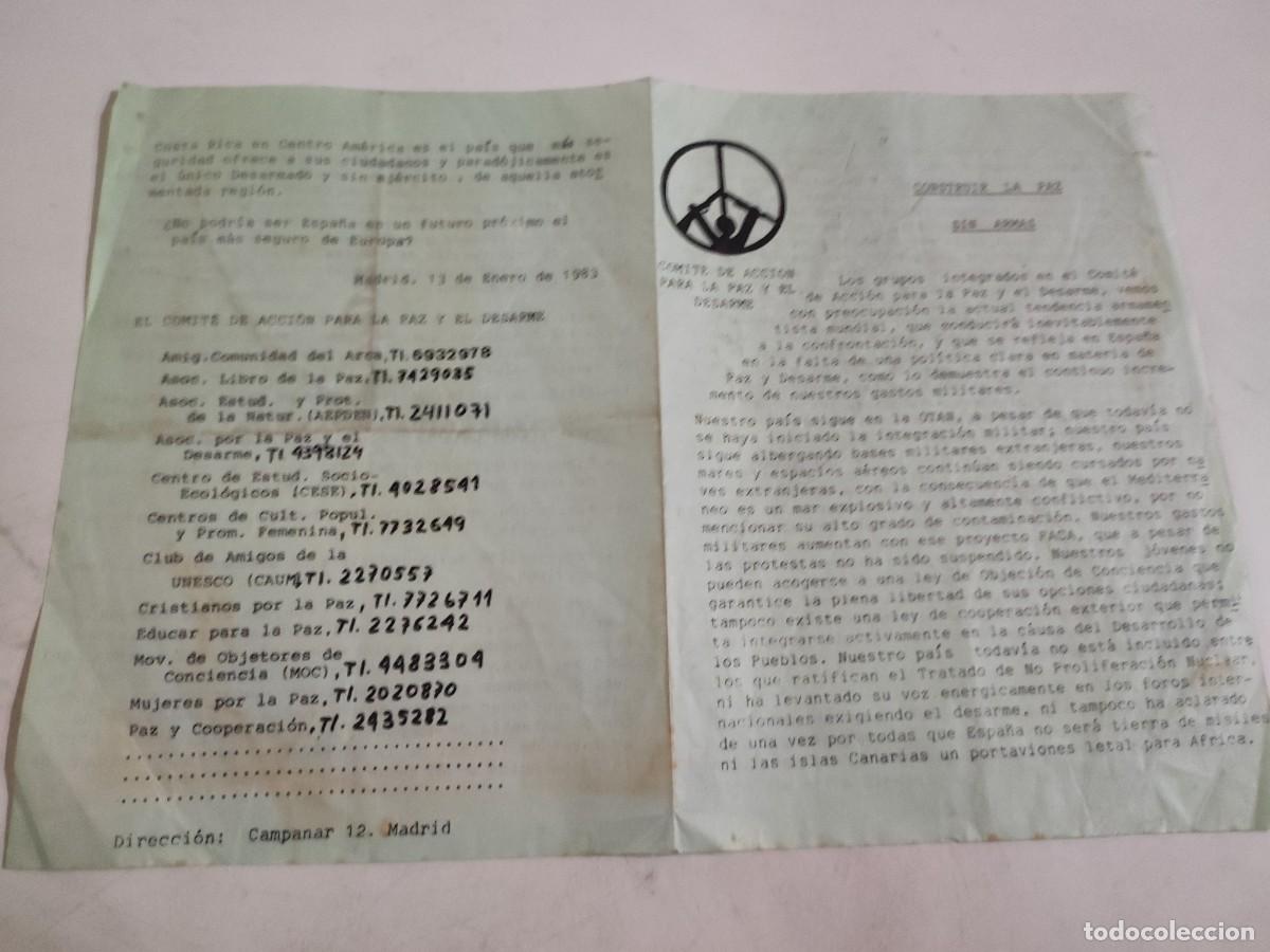 Documentos antiguos: Documento pol&iacute;tico: Construir la paz sin armas - Foto 1