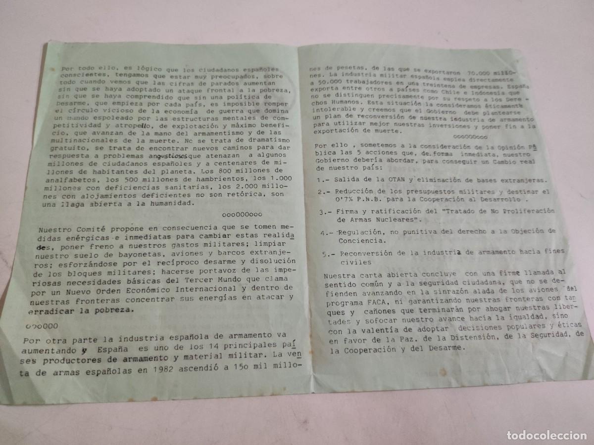 Documentos antiguos: Documento pol&iacute;tico: Construir la paz sin armas - Foto 2