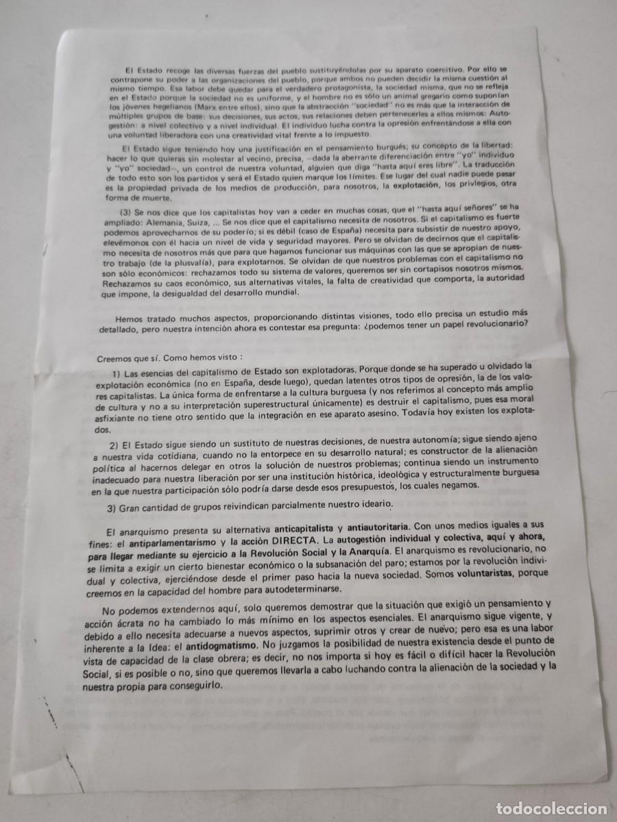 Documentos antiguos: Documento pol&iacute;tico: La anarqu&iacute;a hoy - Foto 2