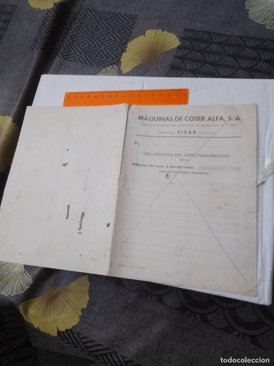 Documentos antiguos: Maquinas de coser alfa aibar Guip&uacute;zcoa A&ntilde;o 40, aproximado