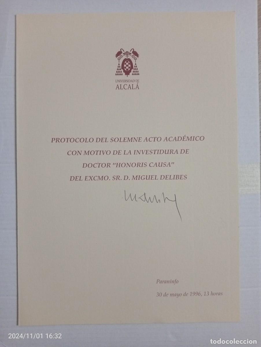 Documentos antiguos: Miguel Delibes aut&oacute;grafo original - Foto 1