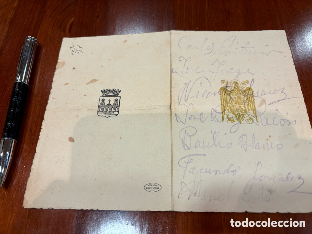 Documentos antiguos: Minuta men&uacute; comida del jefe del Estado Franco - Foto 2