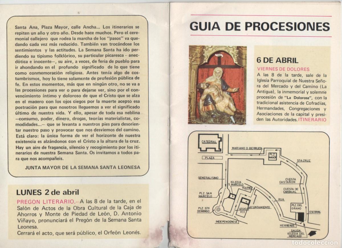 Documentos antiguos: SEMANA SANTA LE&Oacute;N 1979- GUIA DE PROCESIONES - Foto 2