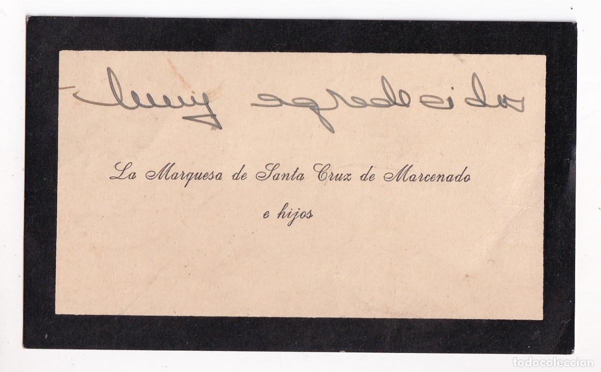 Documents Anciens: TARJETA DE VISITA DE LA MARQUESA DE SANTA CRUZ DE MARCENADO.