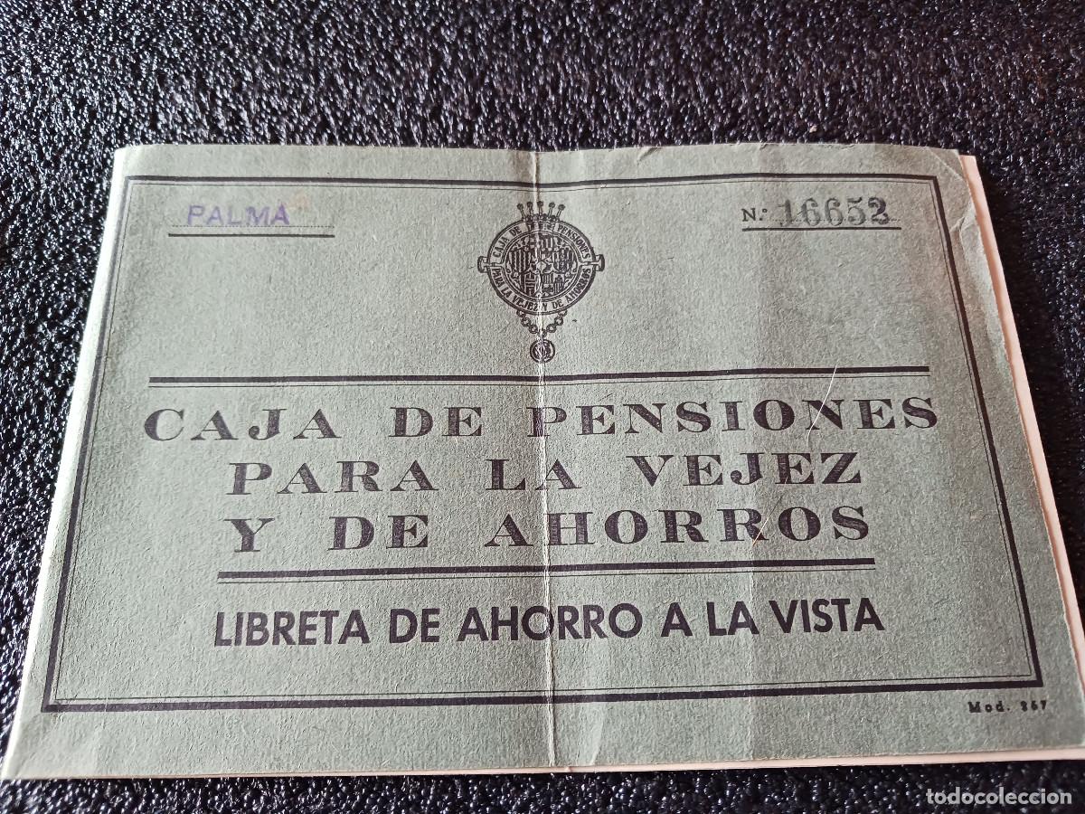 Documentos antiguos: libreta de caja de pensiones para la vejez y de ahorro de palma 1942