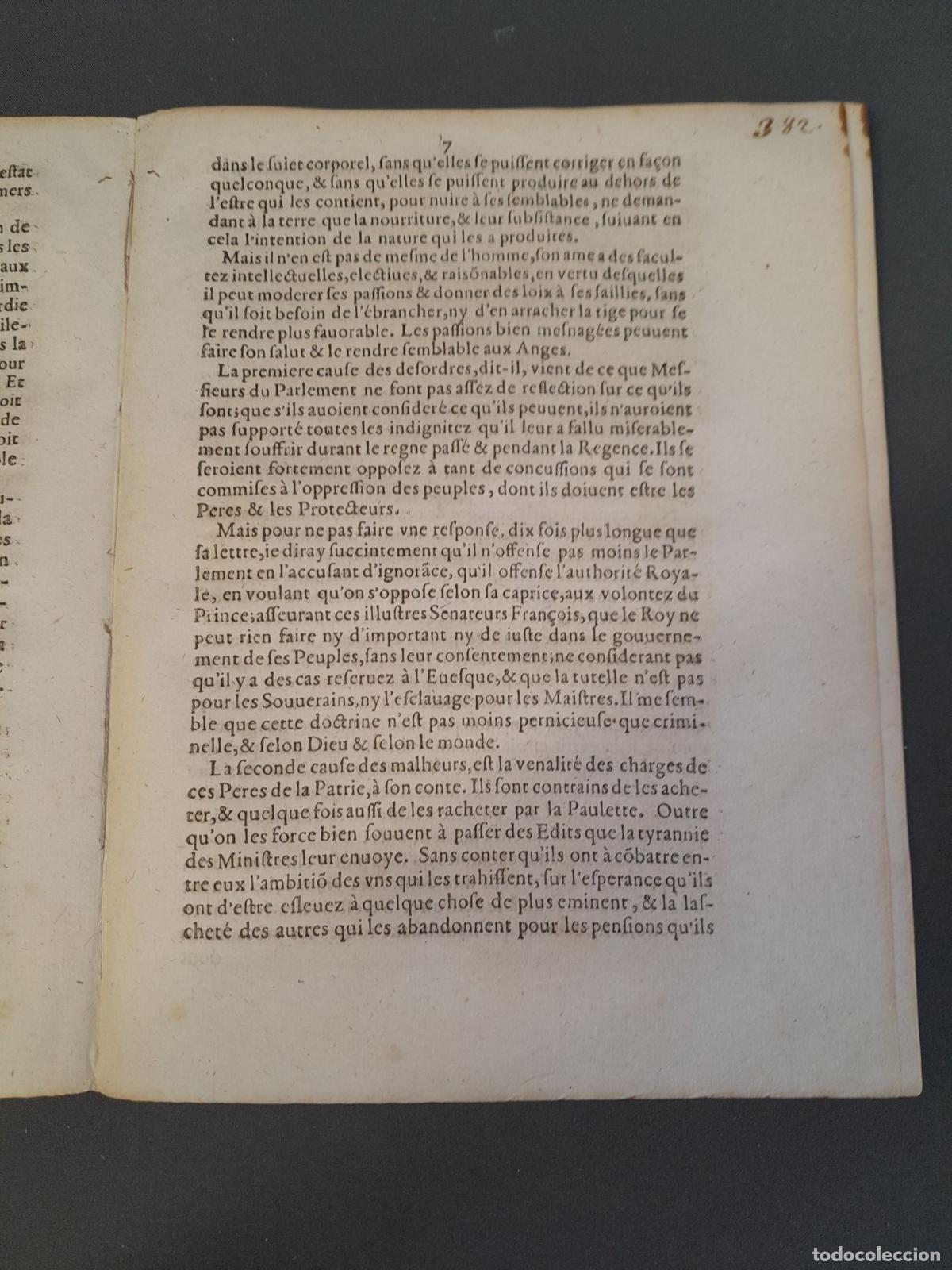 Documentos antiguos: DOC-987. VERITABLE CENSURE DE LA LETTRE DAVIS. 1649. - Foto 5