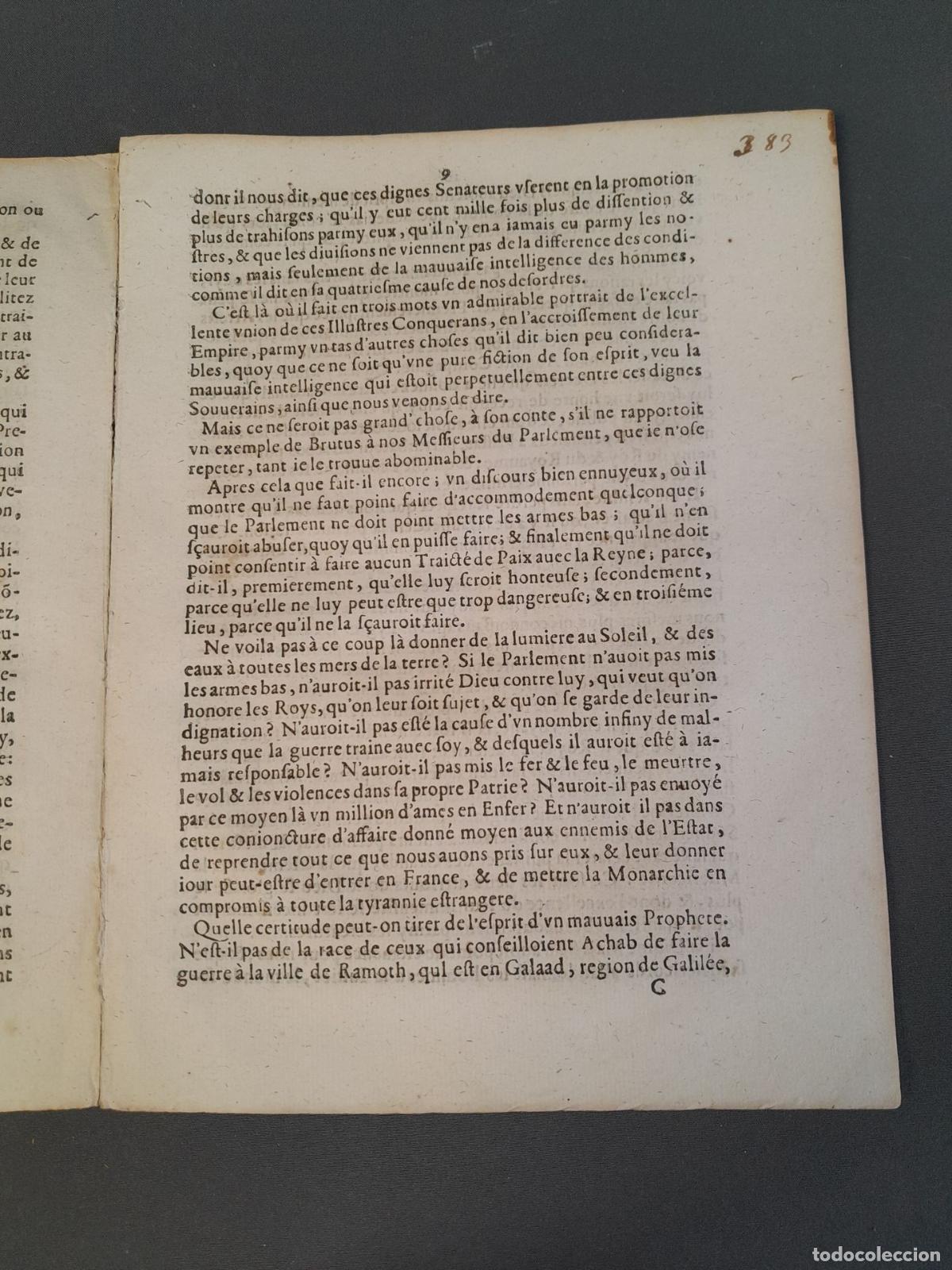 Documentos antiguos: DOC-987. VERITABLE CENSURE DE LA LETTRE DAVIS. 1649. - Foto 6