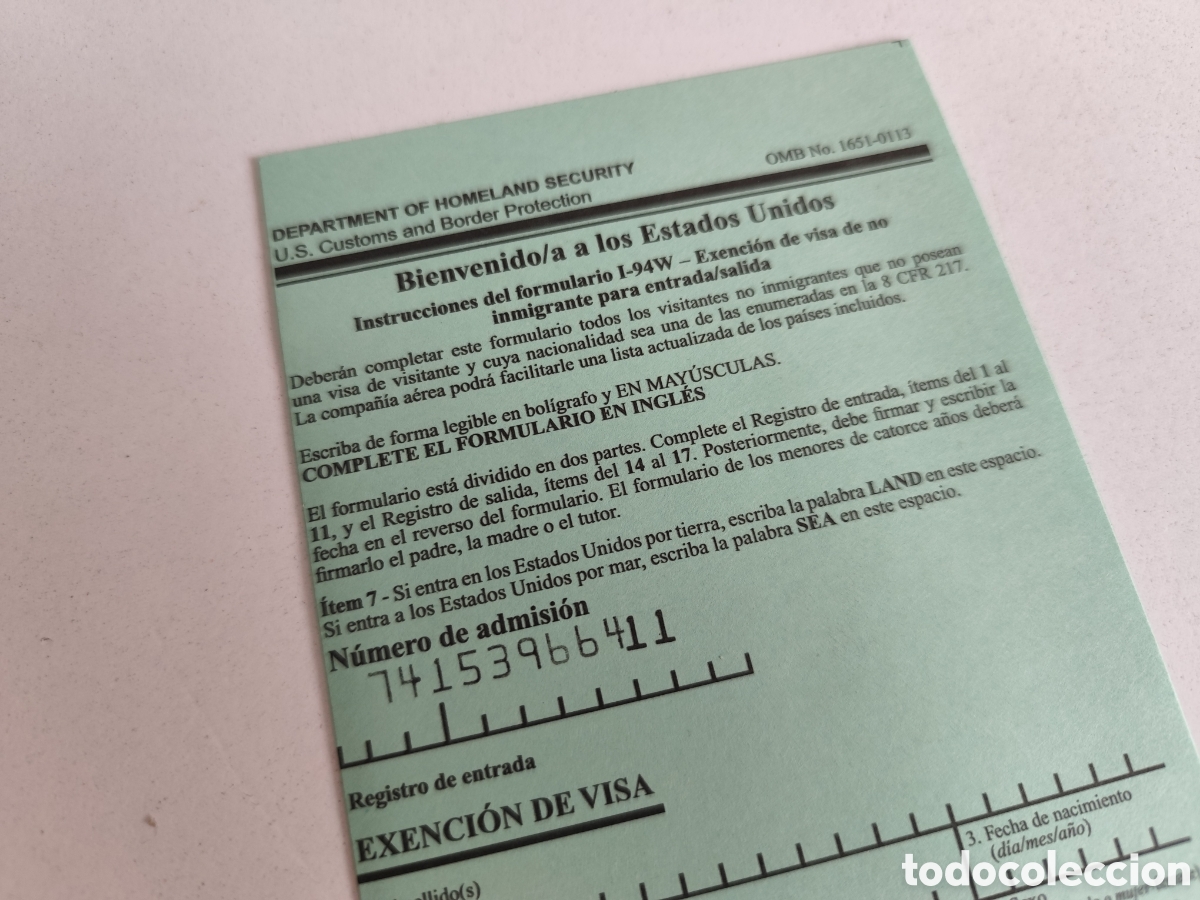 Documentos antiguos: Documento Visado Estados Unidos. A&ntilde;os 90 - Foto 5