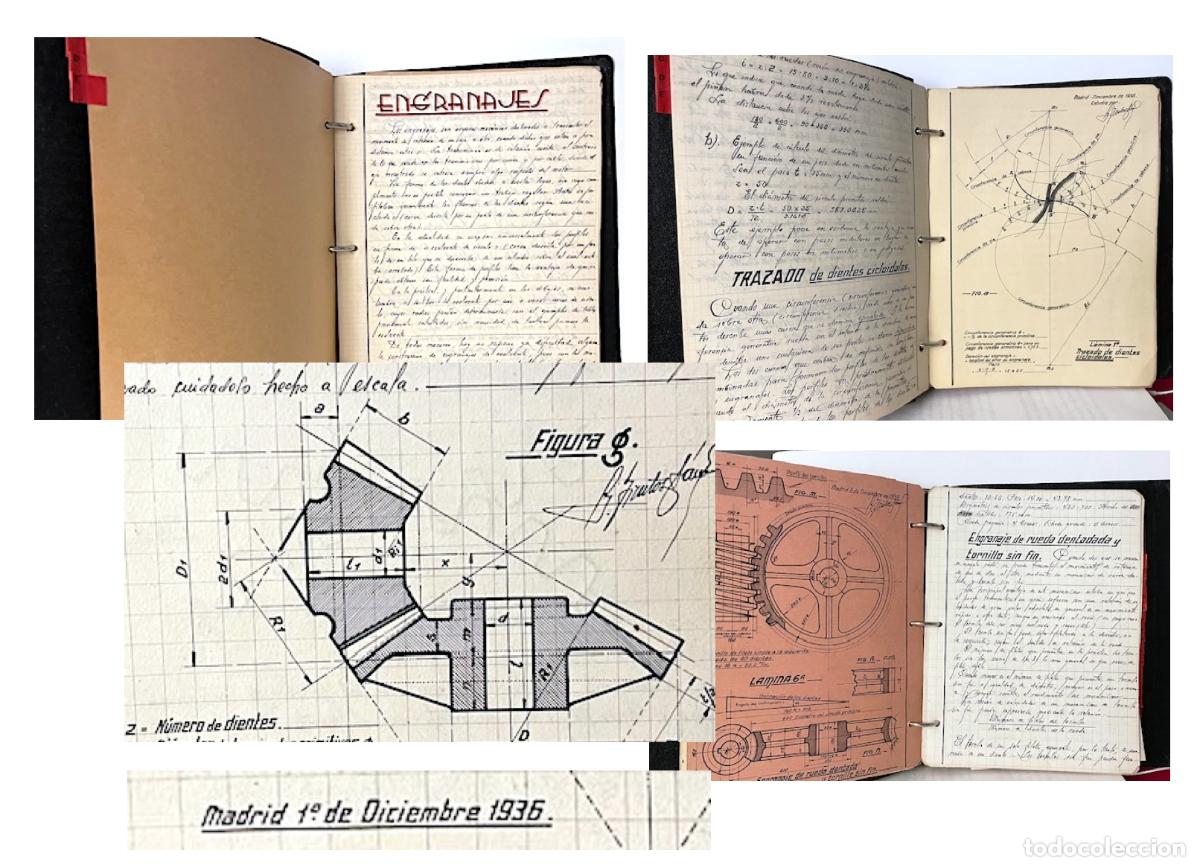Documentos antiguos: Apuntes de Engranajes (1936) Gran precisi&oacute;n en los dibujos. - Foto 1