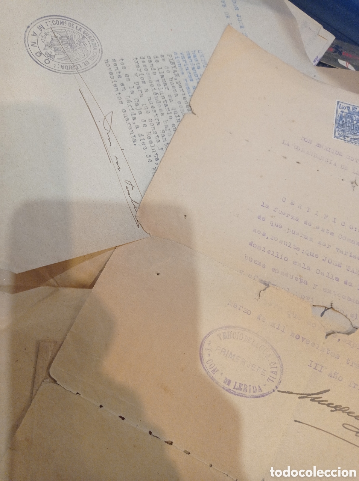 Documentos antiguos: documentacion personal de afiliacion a Jons de Alfonso Jose Tarrag&oacute; Pleyan . Lerida 1936.
