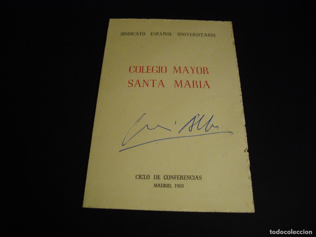 Alte Dokumente: MADRID COLEGIO MAYOR SANTA MARIA SINDICATO ESPA&Ntilde;OL UNIVERSITARIO MADRID 1953