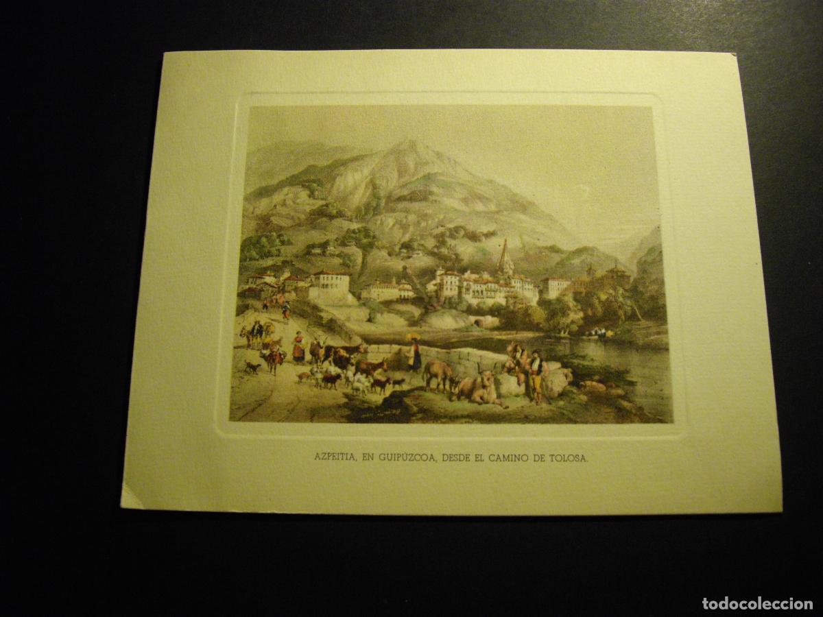 Documentos antiguos: AZPEITIA GUIPUZCOA LITOGRAFIA FELICITACION DIPTICA