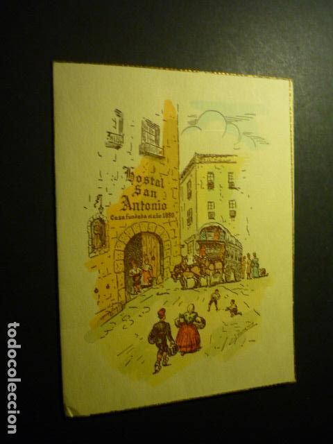 Documentos antiguos: HOSTAL SAN ANTONIO BARCELONA MENU 1961 - Foto 1