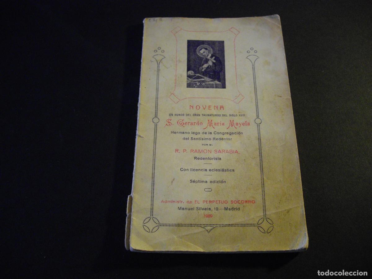 Documentos antiguos: NOVENA A SAN GERARDO MARIA MAYELA 1920