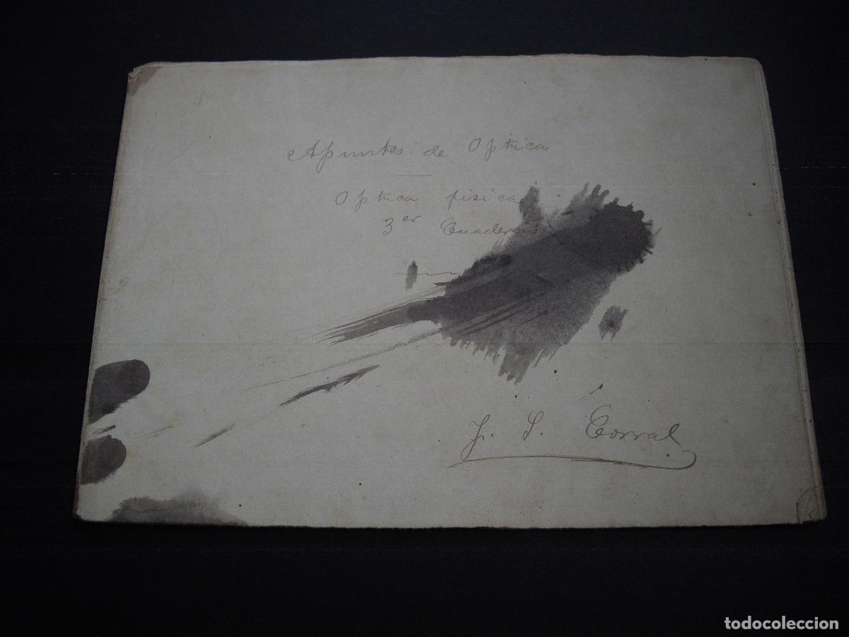 Documentos antiguos: APUNTES DE OPTICA CUADERNO MANUSCRITO HACIA 1900 32 PAGS