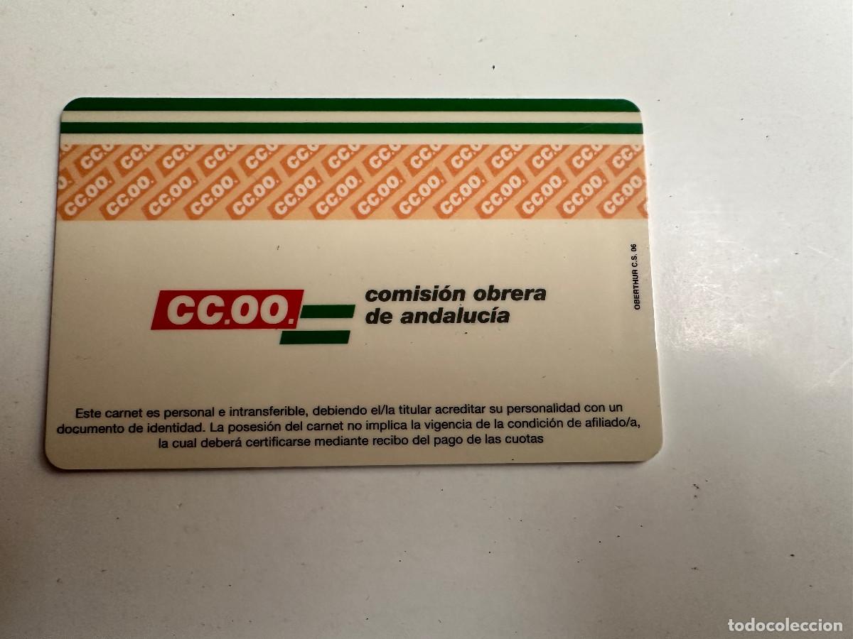 Documentos antiguos: CARNET DE COMISIONES OBRERAS - Foto 2