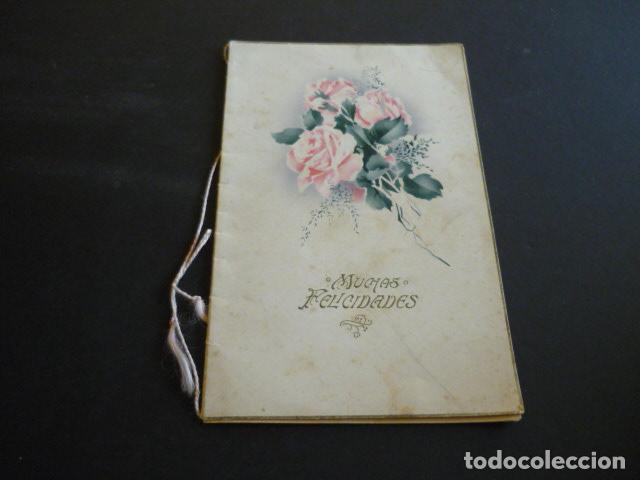 Documentos antiguos: FELICITACION RAMO DE ROSAS 10,5 X 17 CM - Foto 1
