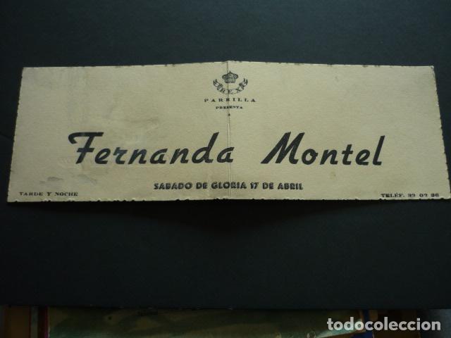 Documentos antigos: PARRILLA REX MADRID ESPECTACULO FERNANDA MONTEL TARJETA PUBLICIDAD