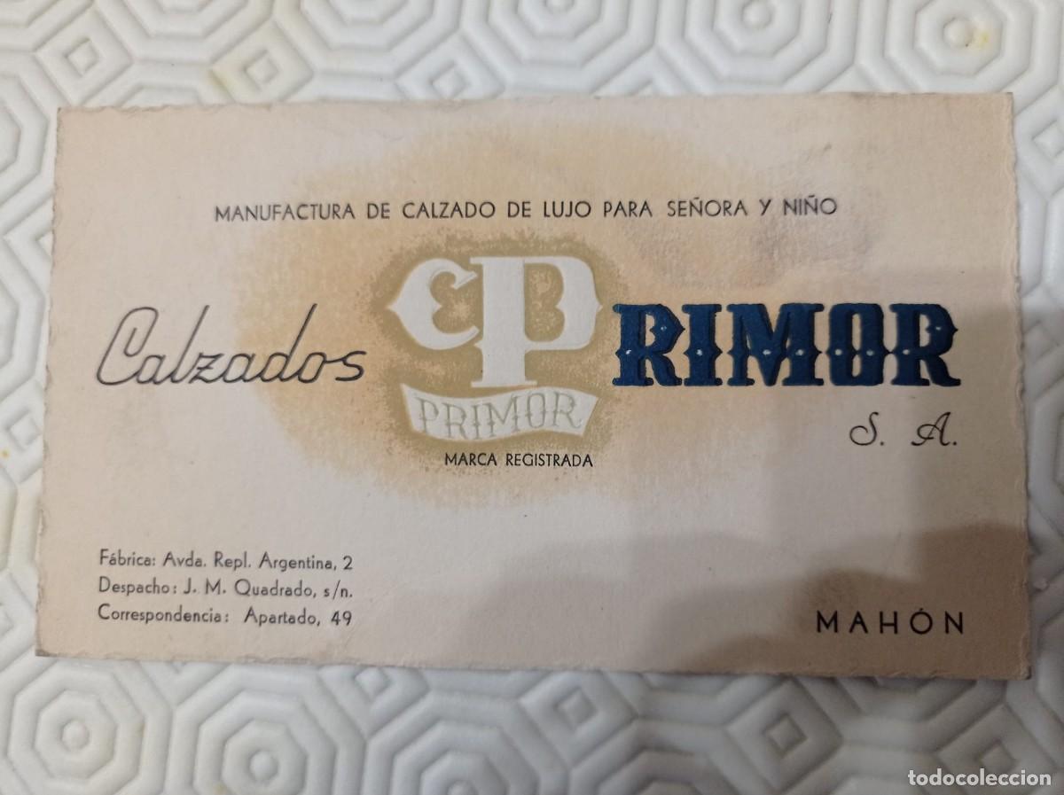 Documentos antiguos: manufactura calzado CP primor Rimor Mahon Menorca