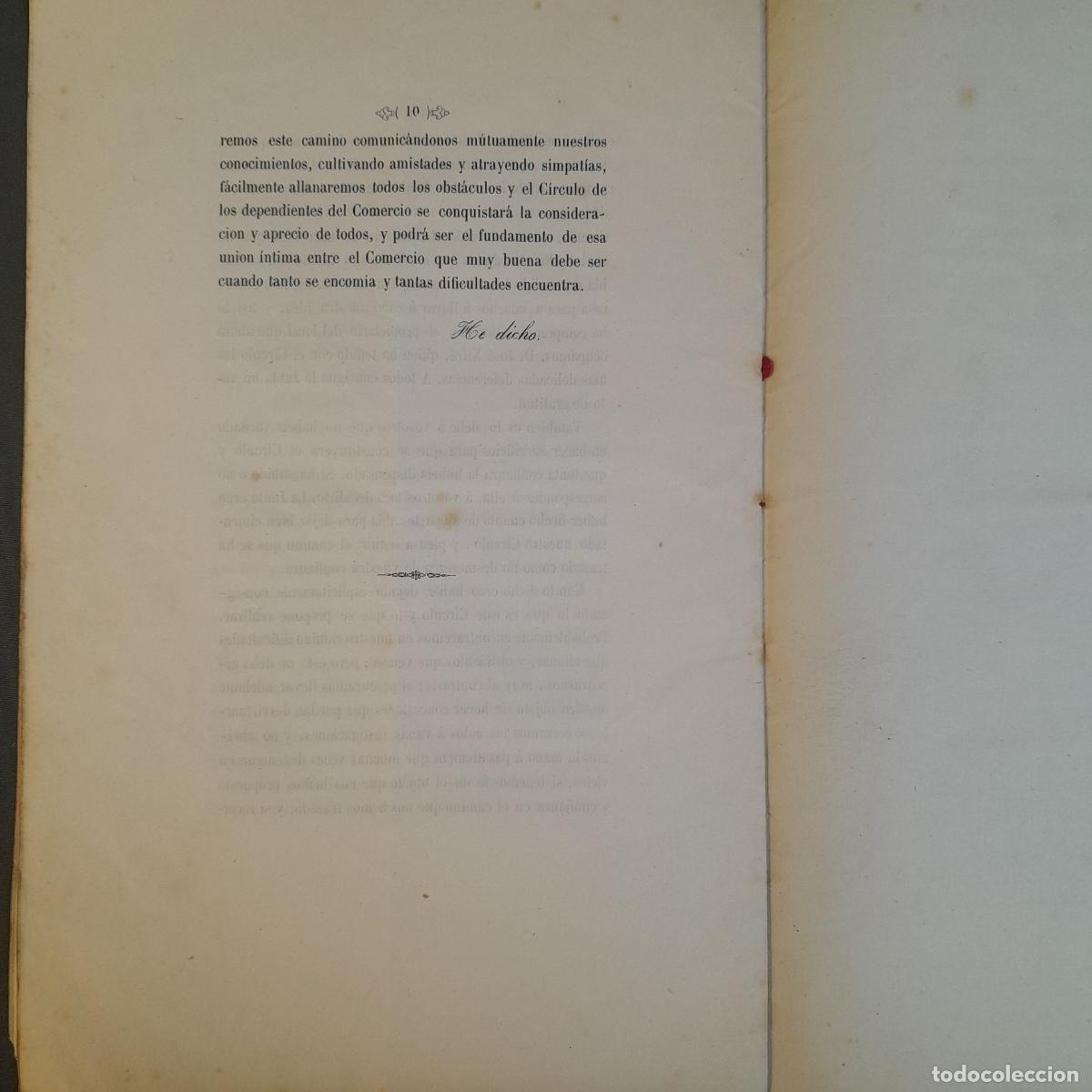 Documentos antiguos: DOC-1104. C&Iacute;RCULO DE LOS DEPENDIENTES DEL COMERCIO. REGLAMENTO Y DISCURSO DE INAUGURACI&Oacute;N. 1962. - Foto 4