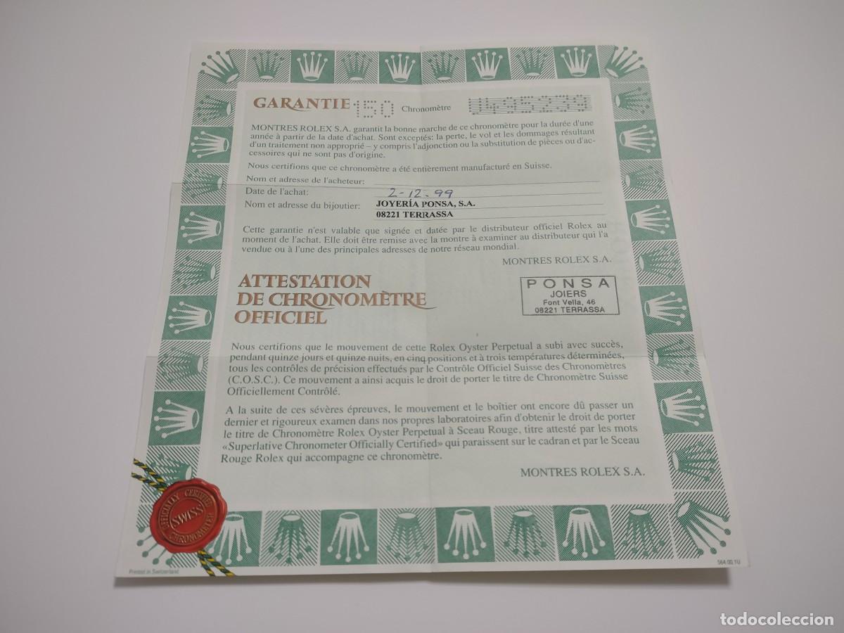 Documentos antiguos: ROLEX GUARANTEE CERTIFICATE 69173, CODE 564.00.1U GENUINE AND NICE - Foto 1
