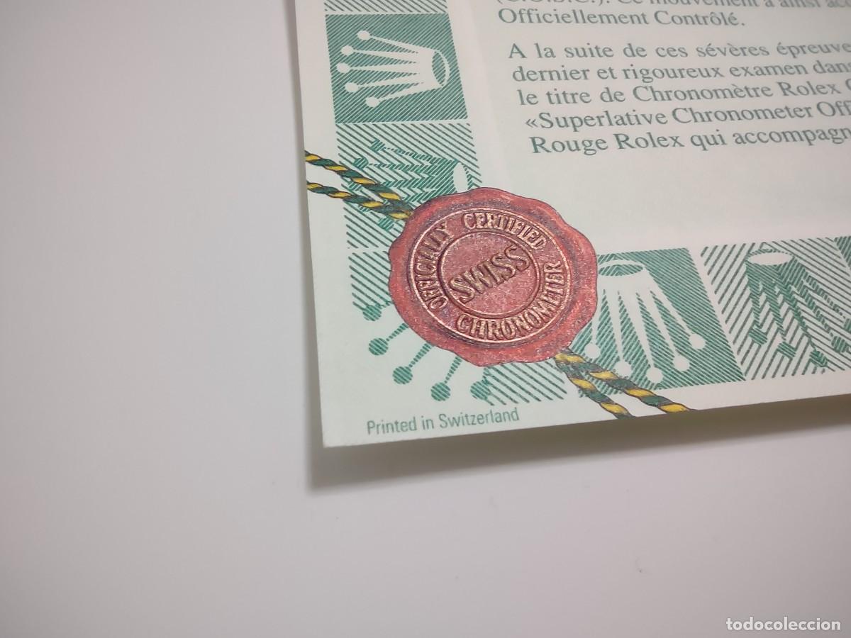 Documentos antiguos: ROLEX GUARANTEE CERTIFICATE 69173, CODE 564.00.1U GENUINE AND NICE - Foto 2