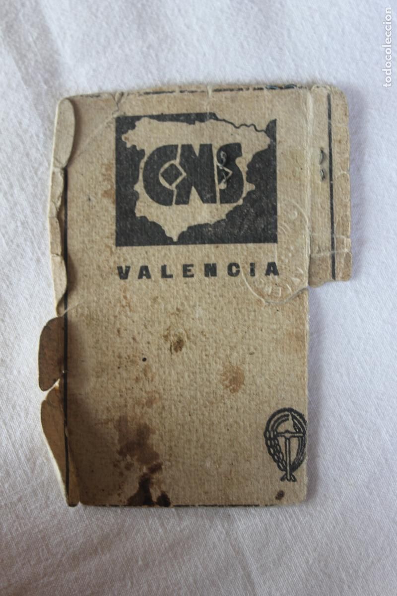 Documentos antiguos: CARNET CNS FALANGE 1939 VALENCIA - Foto 2