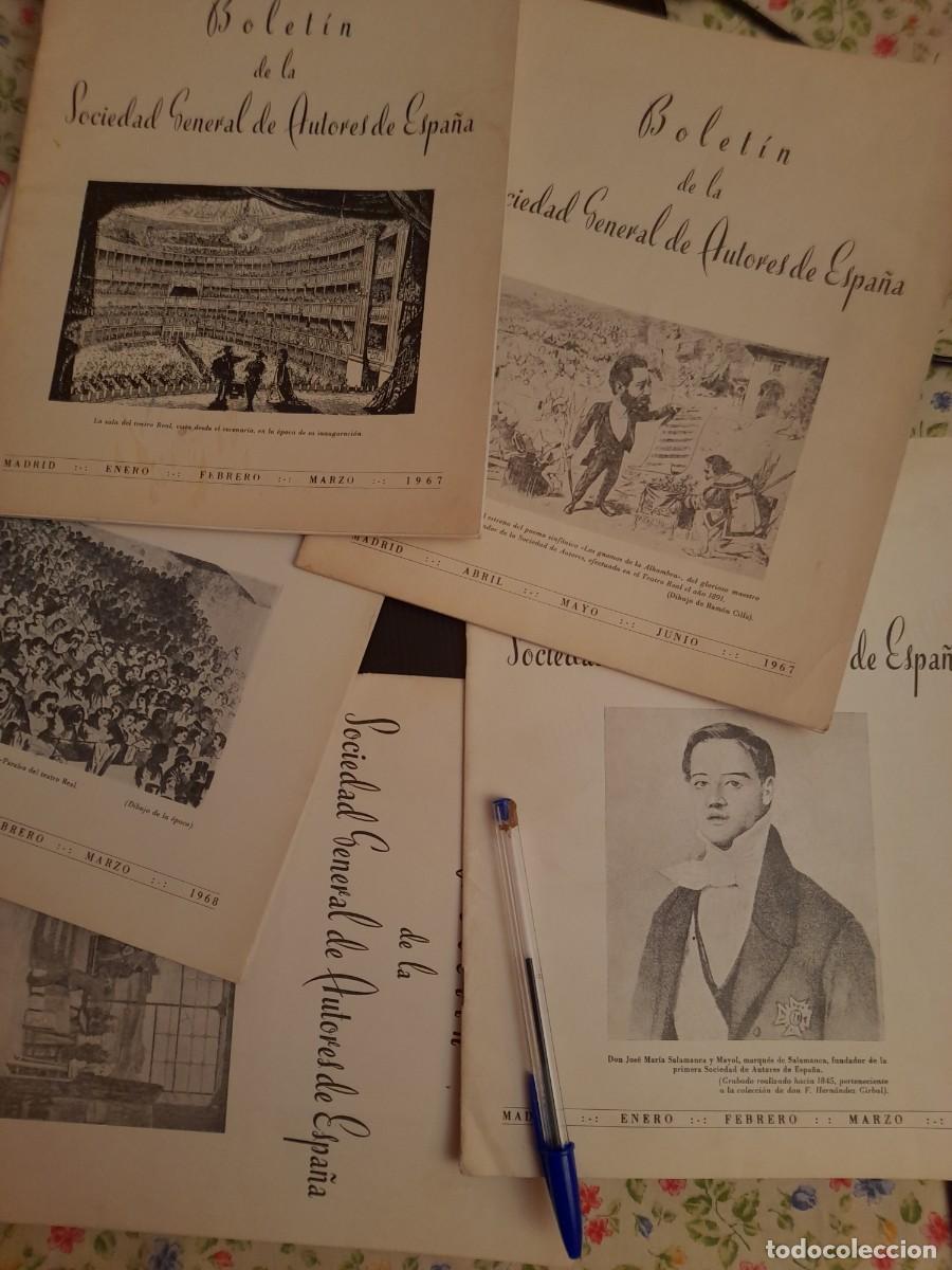 Documentos antiguos: 5 n&uacute;meros Bolet&iacute;n Sociedad General de Autores de Espa&ntilde;a SGAE, a&ntilde;os 1967, 1968 y 1969.