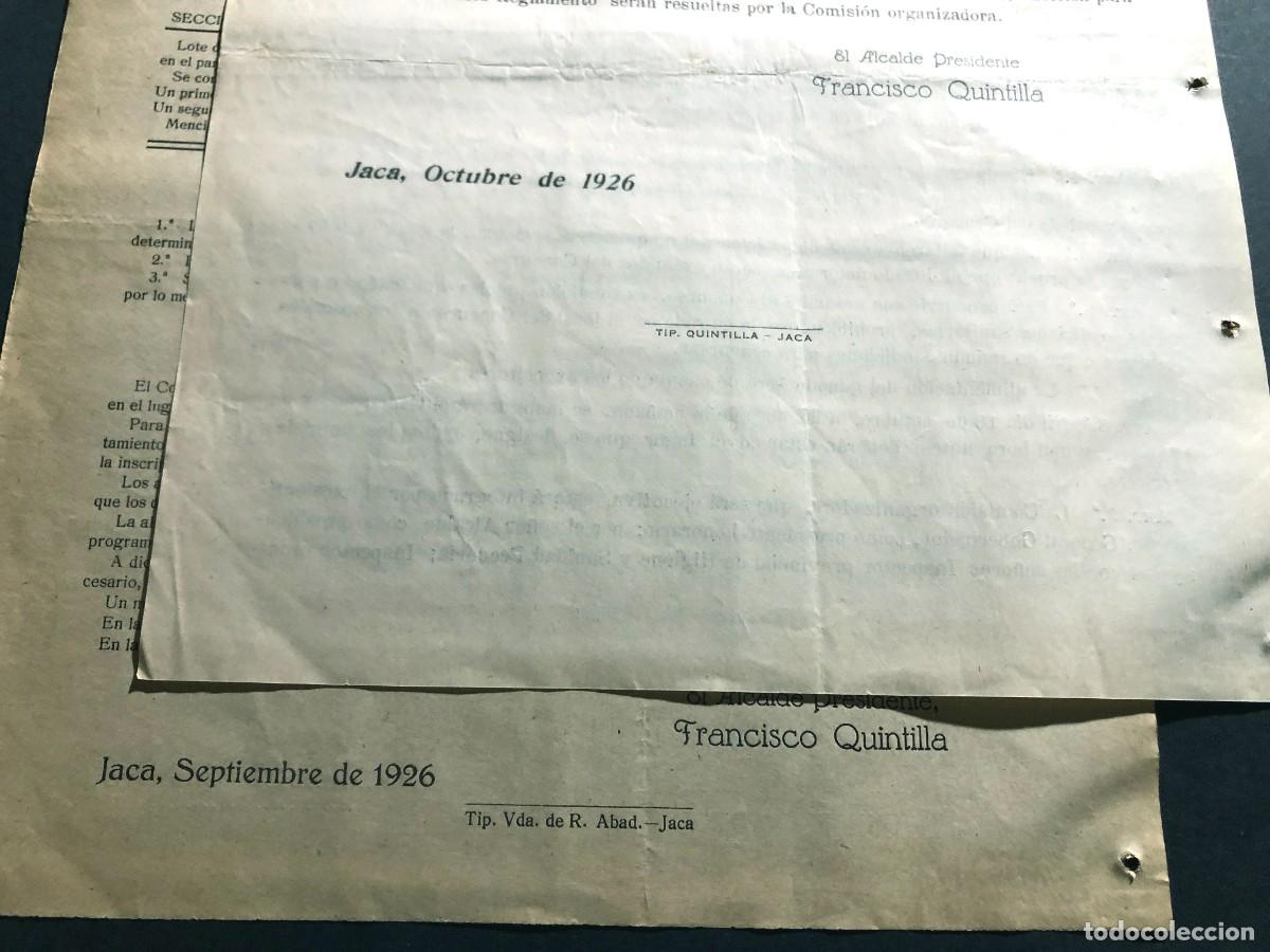 Documentos antiguos: JACA 1926 / 1&ordm; CONCURSO COMARCAL DE GANADOS EN LA CIUDAD / PROGRAMA Y REGLAMENTO / HUESCA - Foto 2