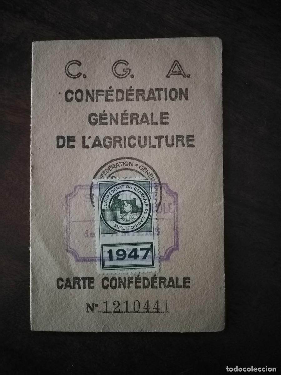 Documentos antiguos: Carnet de Agricultor franc&eacute;s a&ntilde;o 1947. - Foto 1