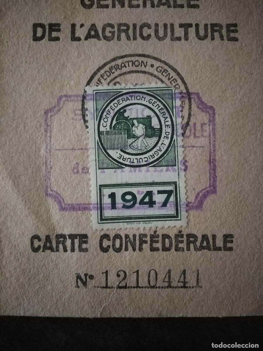 Documentos antiguos: Carnet de Agricultor franc&eacute;s a&ntilde;o 1947. - Foto 2