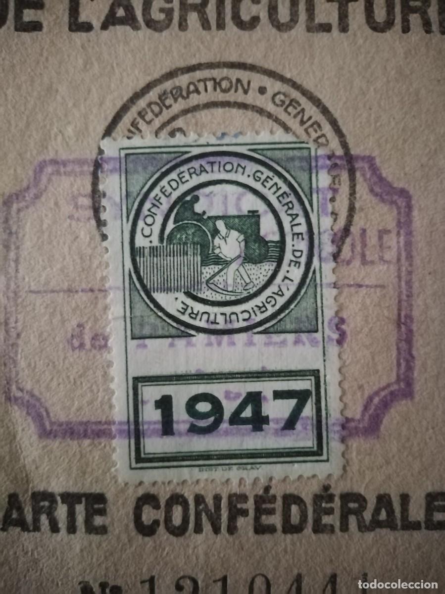 Documentos antiguos: Carnet de Agricultor franc&eacute;s a&ntilde;o 1947. - Foto 3