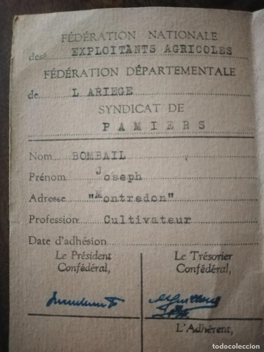 Documentos antiguos: Carnet de Agricultor franc&eacute;s a&ntilde;o 1947. - Foto 5