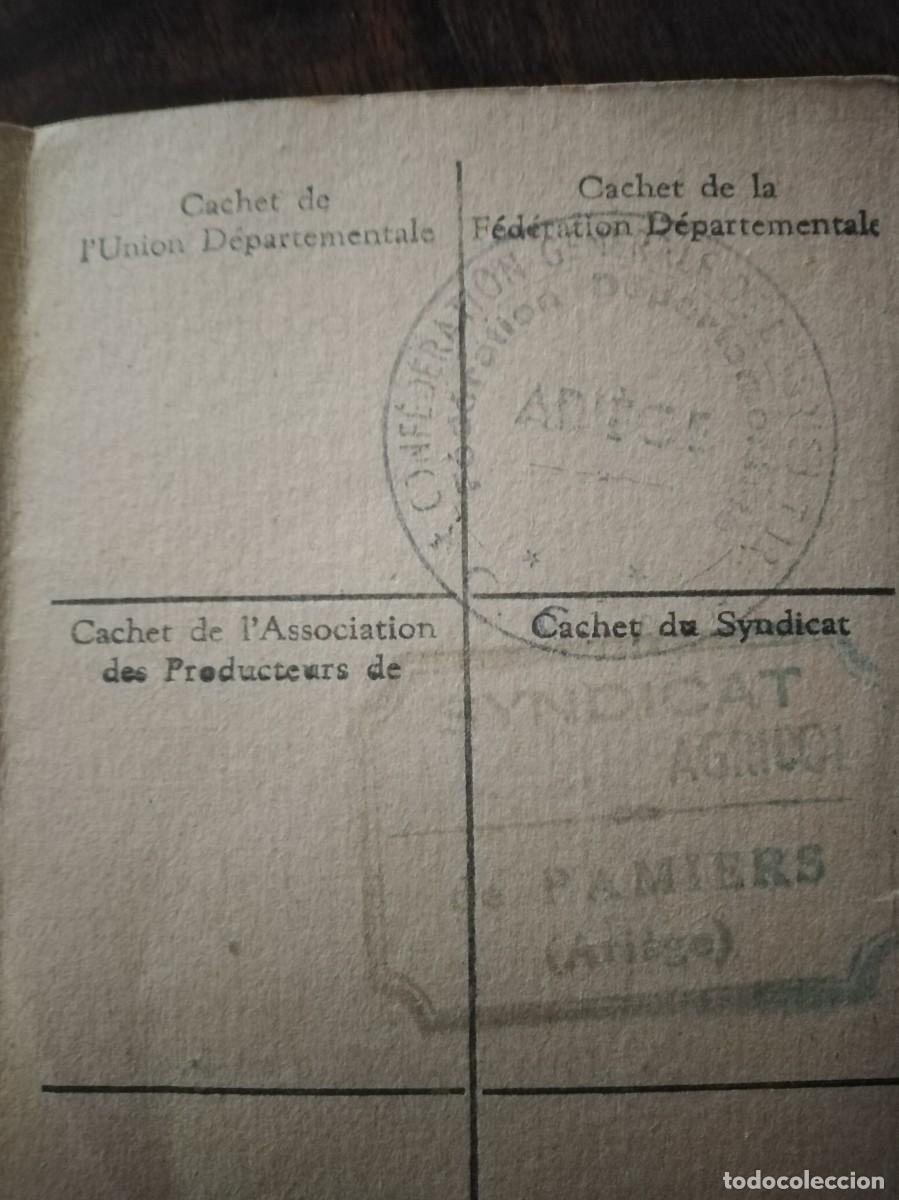 Documentos antiguos: Carnet de Agricultor franc&eacute;s a&ntilde;o 1947. - Foto 6