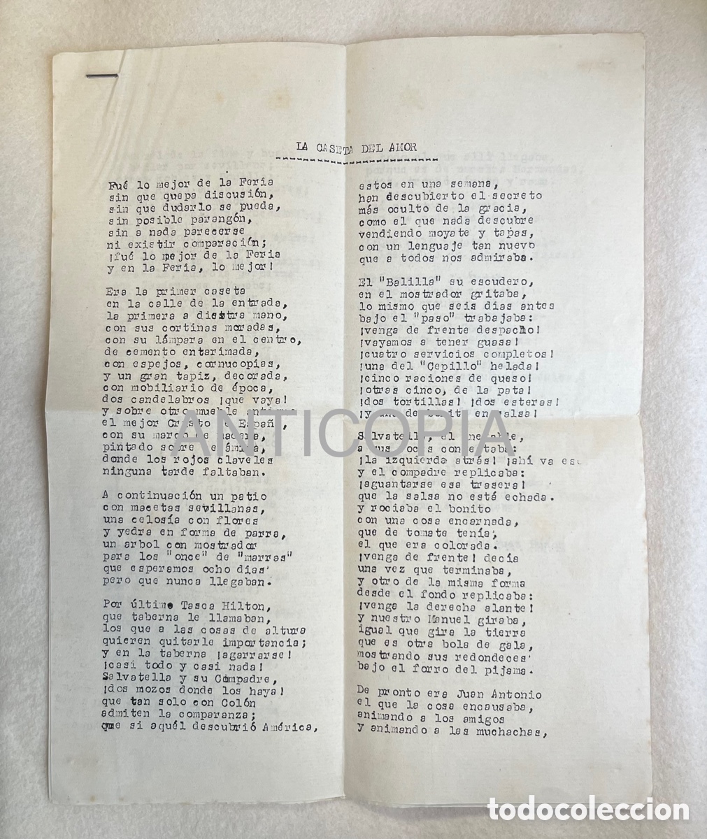 Documentos antigos: FERIA / SEMANA SANTA / SEVILLA - POES&Iacute;A - TEXTO RODR&Iacute;GUEZ BUZ&Oacute;N